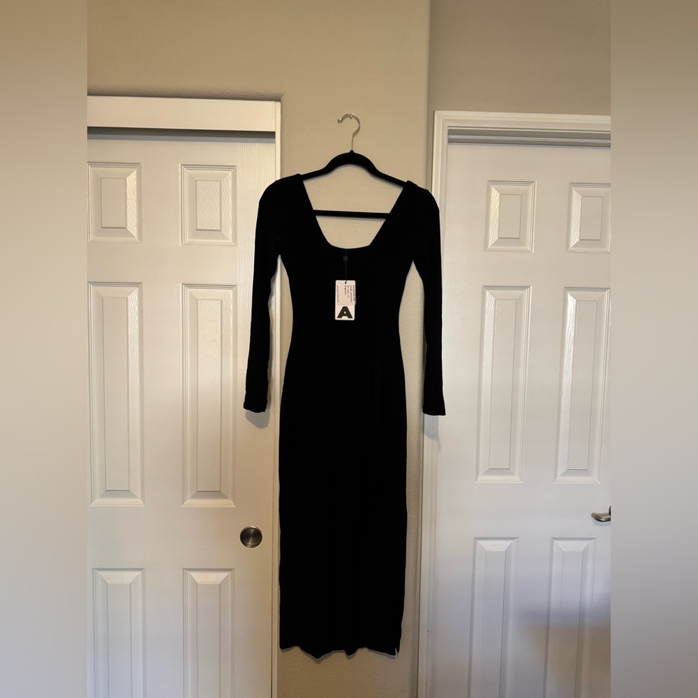 Chic Bodycon Black Long Sleeve Dress